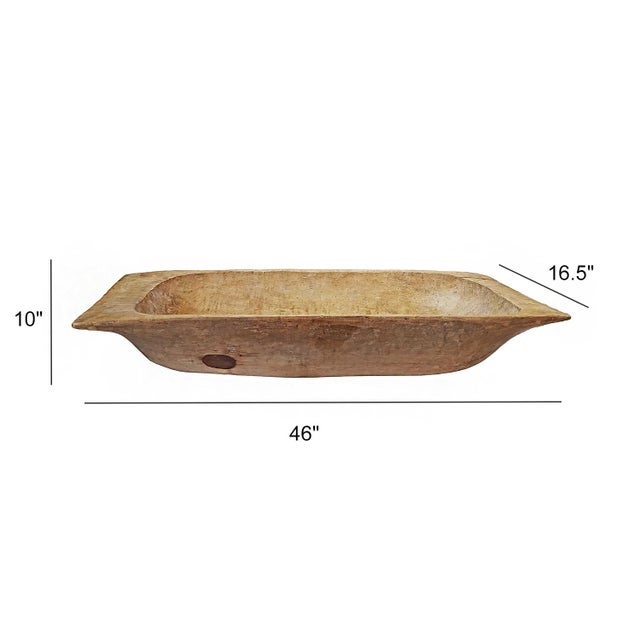 Tribal Vintage Tanzanian Hand-Carved Wooden Trough, Tribal Style, 1940 For Sale - Image 3 of 14