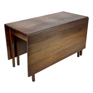 Vintage Federal Style Mahogany Drop-Leaf Dining Table For Sale
