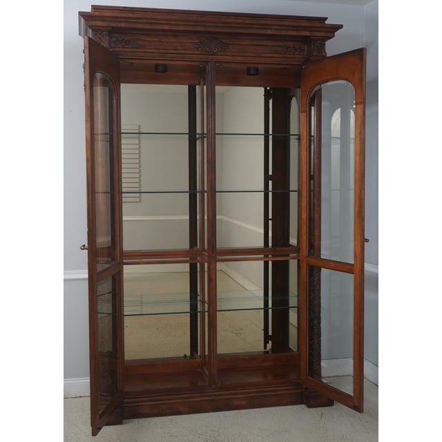 Traditional Henredon Extremely Large Curio China Cabinet For Sale - Image 3 of 17
