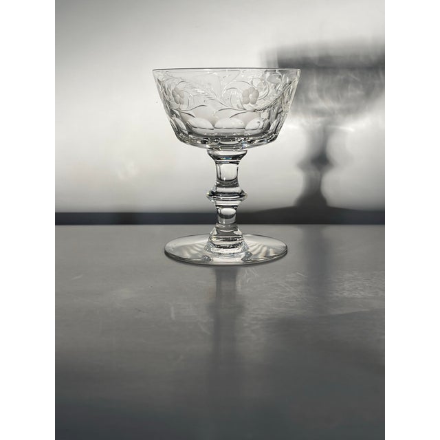 Art Nouveau Early 20th Century Seneca Cut Glass Champagne - Set of Four For Sale - Image 3 of 10