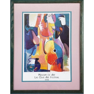 1998 Ali Golkar Museum of Art Las Olas Art Festival Poster, Framed For Sale