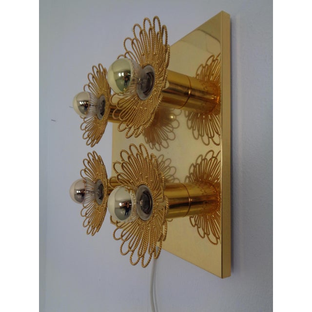 Hollywood Regency Space Age Gilt Brass Sconce by Joseph Brumberg, Germany, 1960s For Sale - Image 3 of 17
