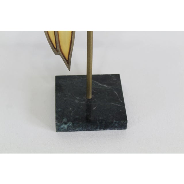 1960s Vintage Brass and Acrylic Parrot on Perch For Sale - Image 5 of 6