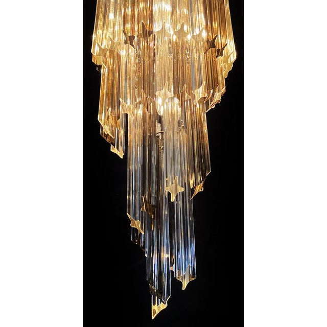Murano Glass Quadriedri Prisms Chandelier, 1980s For Sale - Image 16 of 18