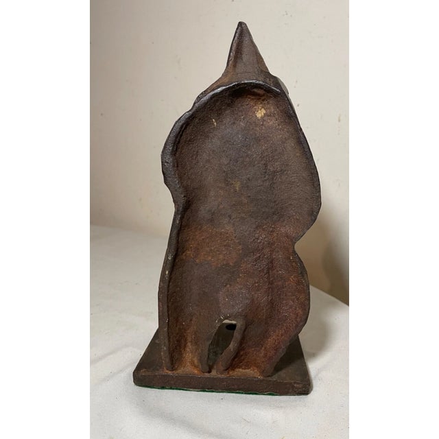 Rare Antique Handmade 1900's Heavy Solid Cast Iron Figural Tiger Lion Doorstop For Sale - Image 9 of 11