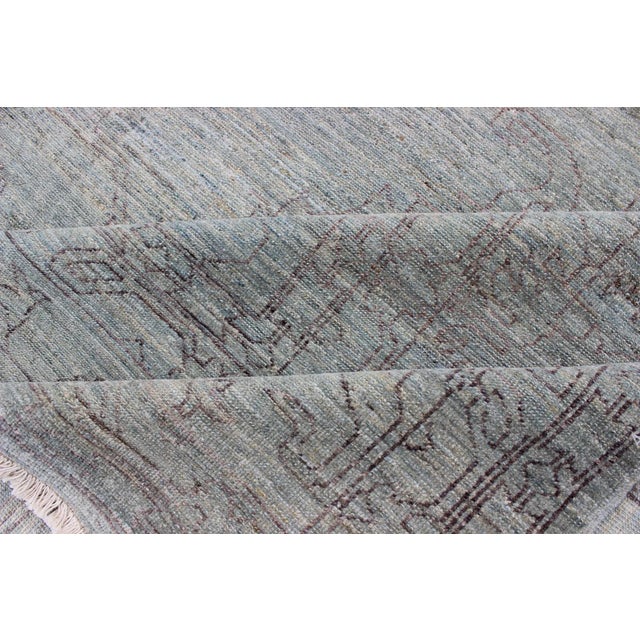 Fine Transitional Rug in Light Blue by Keivan Woven Arts 10'3 X 13'9 For Sale - Image 10 of 11