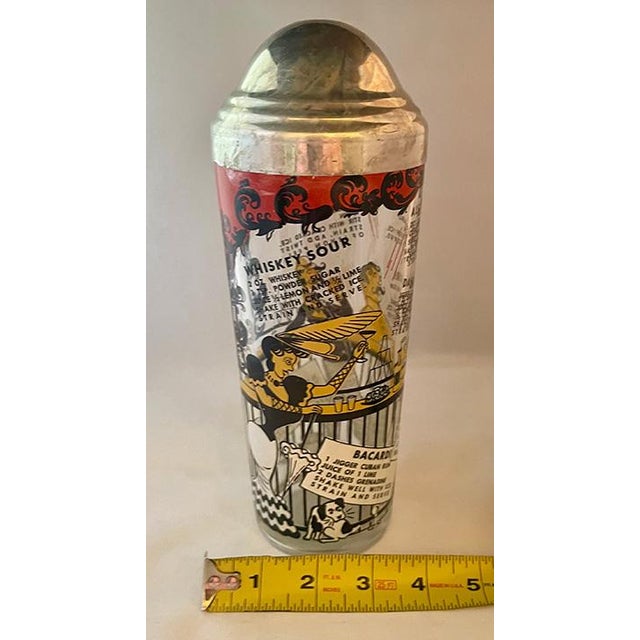 Mid 20th Century Hazel-Atlas "Gay '90s" Glass Cocktail Shaker With Recipes For Sale - Image 11 of 11