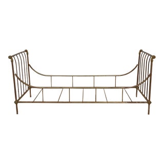 Early 20th Century Steel and Brass Daybed in the Style of Maison Jansen For Sale