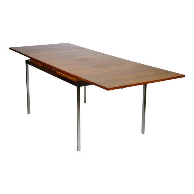 Mid-Century Dining Table in Walnut with Chrome Frame, 1960s For Sale