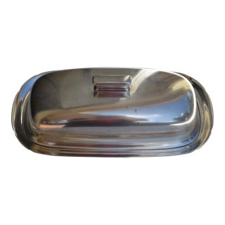 Early 20th Century Art Deco Reed & Barton Silver Plate Butter Dish With Lid For Sale