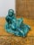 Figurative Pair of Signed 1932 Ceramic Glazed Faun Sculptures For Sale - Image 3 of 12