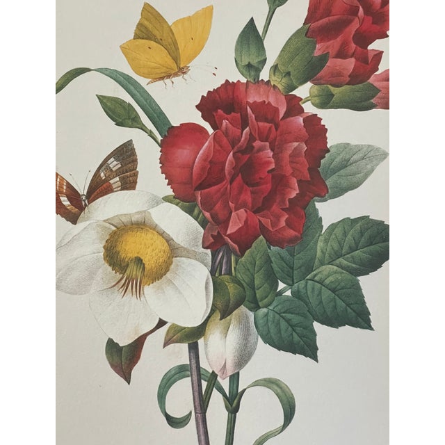 Vintage Floral Chromolithograph in Gold Frame Reproduction For Sale - Image 4 of 5