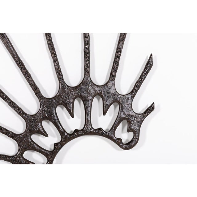 Brutalist casted and coated aluminium door fixture/decoration. It can also be used as spectacular wall art sculpture...