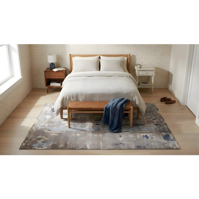 Textile 8x10 Clara Stylish Gray Abstract Hand Knotted Wool Rug For Sale - Image 7 of 11