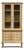 Art Deco Style Natural Oak Cabinet With Coffered Panels and Glass Doors For Sale