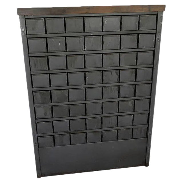 Mid-Century Industrial Italian Iron and Oak Dresser, 1950s For Sale