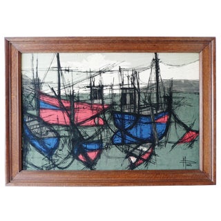 After M. Paris, Boats, 1950, Print on Canvas For Sale