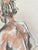 Large expressive. charcoal & pastel figure quickly drawn from life on 18" x 24" off white newsprint. Would look great as...