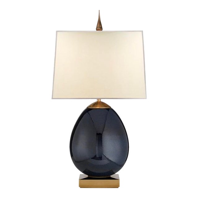 Thomas O’Brien for Visual Comfort Large Ciro Ceramic & Brass Table Lamp For Sale