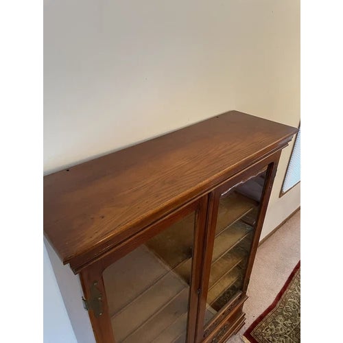 Turn of the Century 2 Door Five Shelf Bookcase With Art Nouveau Design For Sale - Image 4 of 12