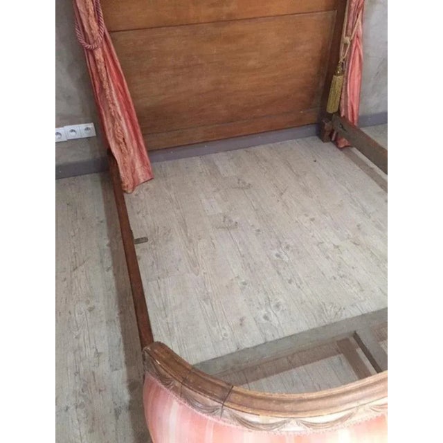 Pink French Louis XVI Style Bed in Walnut, 1890s For Sale - Image 8 of 10