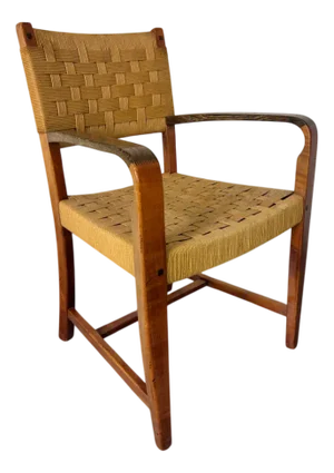Scandinavian Style Wood and Rope Armchair, 1970s