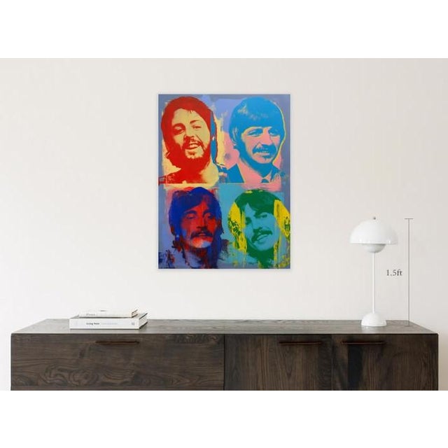 The Beatles Pop Art. Acrylic and silkscreen on canvas. Ready to hang with signature at the back. Paul McCartney, John...