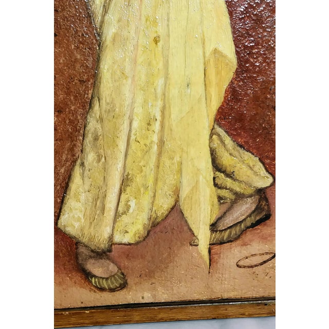 Vintage Signed Lady Dancer Oil Painting Board For Sale In Fayetteville, AR - Image 6 of 12