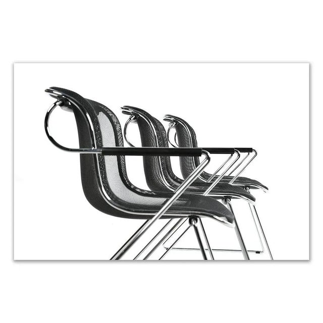 Black Penelope Office Chairs by Charles Pollock, Set of 3 For Sale - Image 8 of 10