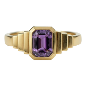 Amethyst Solitaire Ring for Men Silver, Gold, Size 10