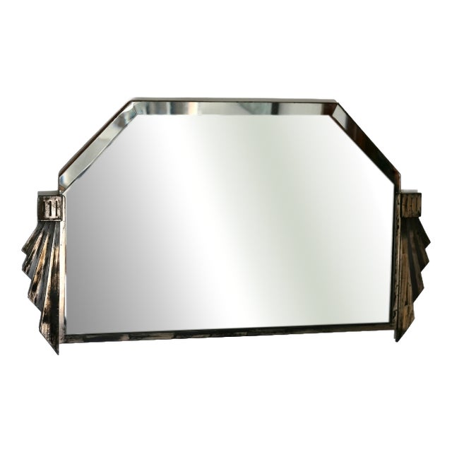 Vintage French Beveled Mirror, 1930s For Sale