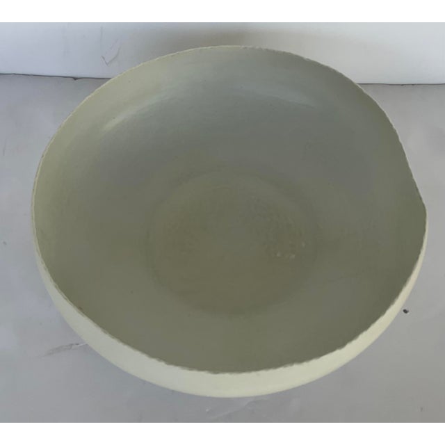 Contemporary Revelation Modern Large Porcelain White Sand Bowl For Sale - Image 3 of 4