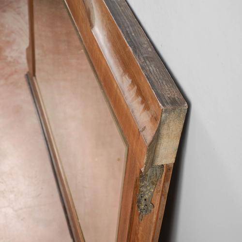 Brown Biedermeier Style Mirror with Metal Inserts For Sale - Image 8 of 9