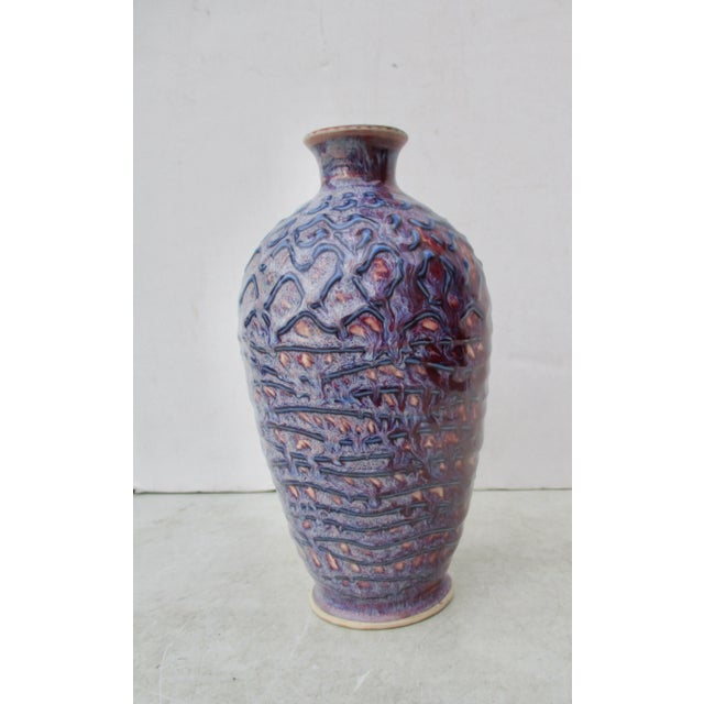 Studio Flambe Glaze Vase For Sale - Image 9 of 9