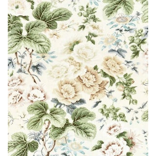 The House of Scalamandré Highgrove Linen Print Fabric, Rich Cream For Sale