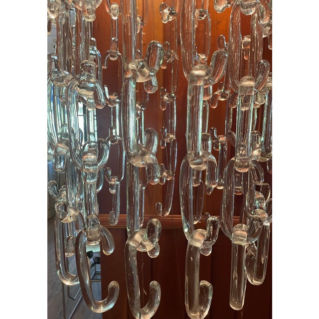 10 Ft. Chain Link Hand Blown Murano Glass Chandelier in the Style of Gino Vistosi For Sale In Miami - Image 6 of 10