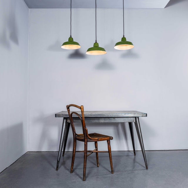 1940's classic green revo hanging lamps - 12 inch. Revo is on of britain’s iconic industrial lighting producers, founded...