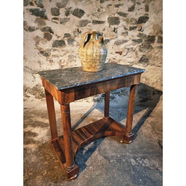 Antique French Console Table with Anthracite Marble Top, 1850 For Sale - Image 10 of 18