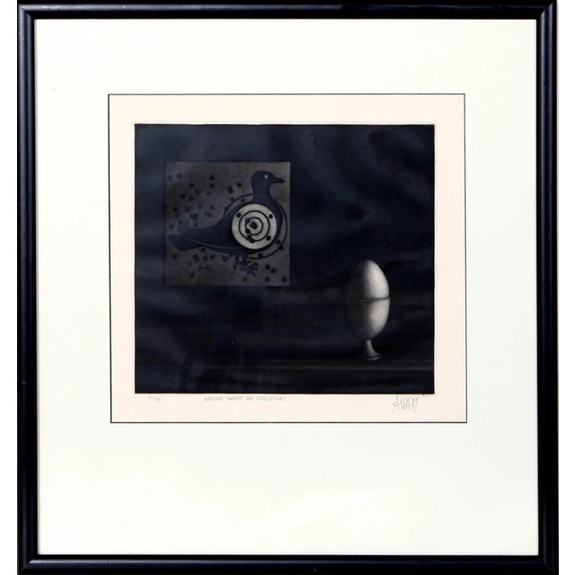 French Mario Avati, Nature Morte Au Coquetieu, Mezzotint For Sale - Image 3 of 3