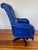 1990s Vibrant Royal Tufted Blue Leather Brass Chesterfield Executive Desk Chair with Nailhead Trim For Sale - Image 4 of 9