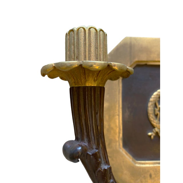 Late 19th Century Late 19th Century Pair of Gilt & Bronze Candle Sconces For Sale - Image 5 of 9