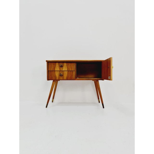 Small Mid-Century German Walnut and Beech Sideboard, 1950s For Sale - Image 3 of 11