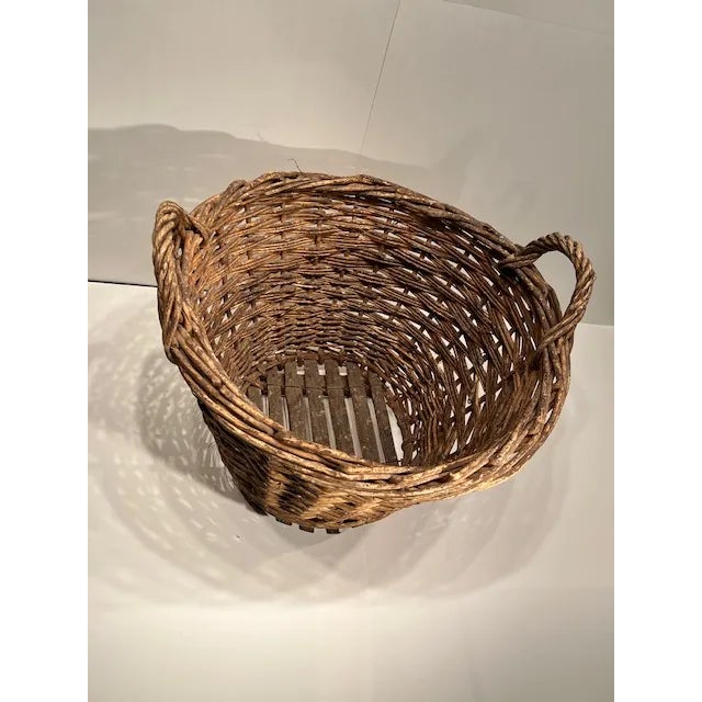 Late 20th Century Double Handled French Harvest Basket -#372 For Sale - Image 5 of 5