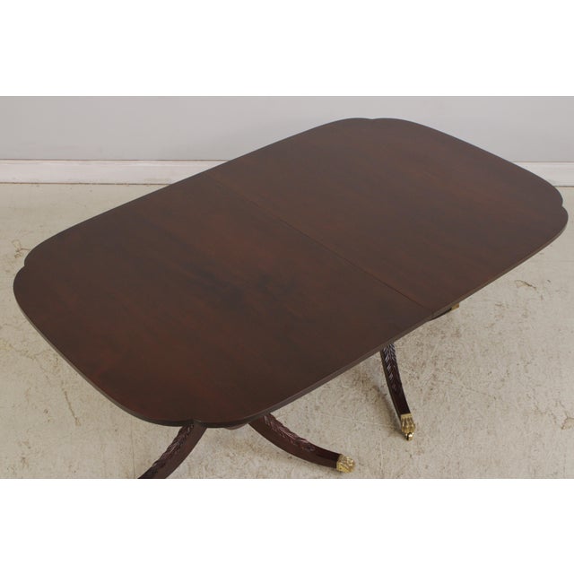 Traditional Stickley Mahogany Double Pedestal Dining Table For Sale - Image 3 of 17