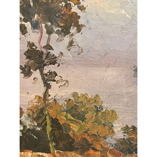 Moretti, Lake Landscape, 20th Century, Oil on Panel For Sale - Image 4 of 7