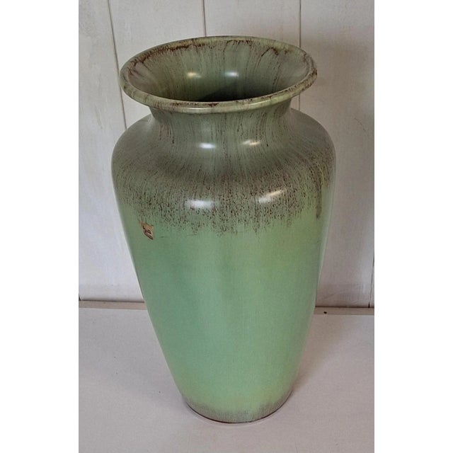 Vintage German Ceramic Vase with Blue-Green Glaze, 1960s, in Very Good conditions. Designed 1960 to 1969
