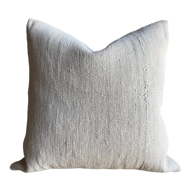 Vintage Rug Pillow Cover With Original Seams For Sale