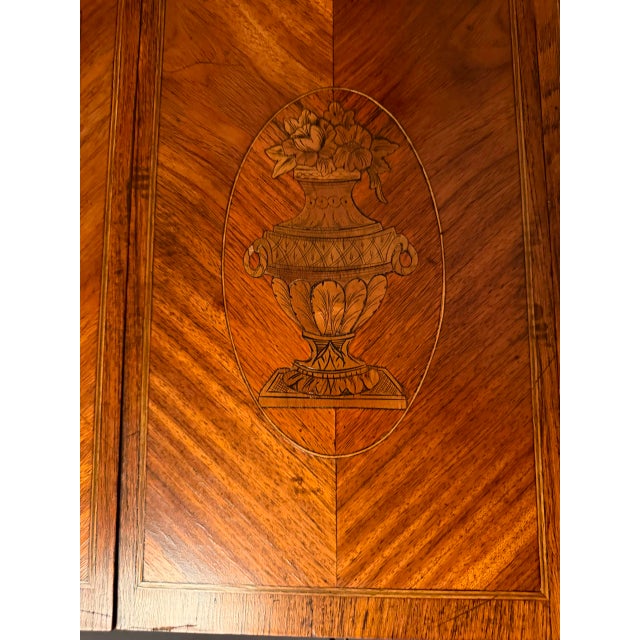 19th Century French Louis XVI Style Inlaid Mahogany Vanity With Mirror, Circa 1870 For Sale - Image 16 of 18