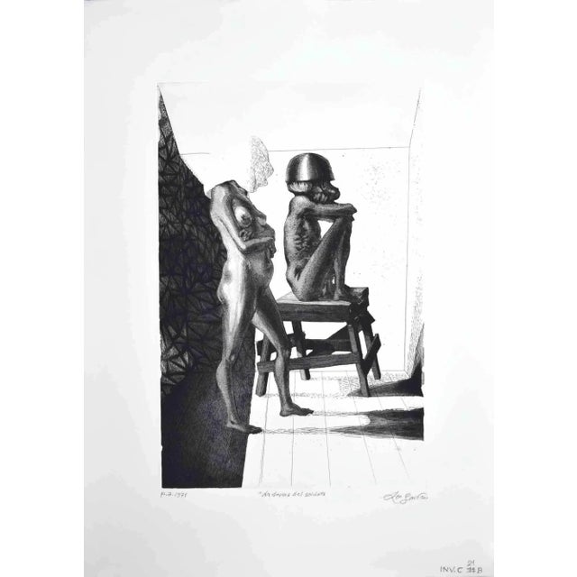 La donna del soldato is an original contemporary artwork realized in 1971 by the italian contemporary artist leo guida...