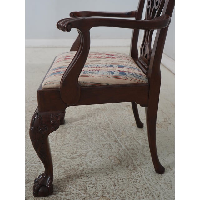 Pair Baker Ball & Claw Rococo Mahogany Armchairs For Sale - Image 9 of 18